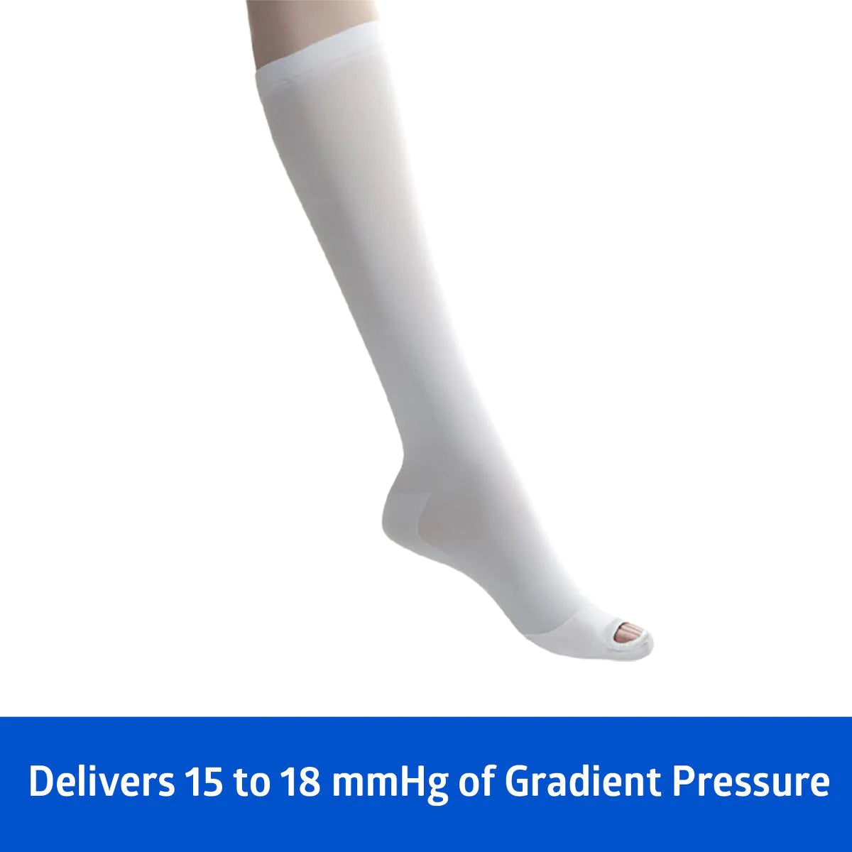 Knee Length Anti-Embolism Compression Stockings - Large Size for Circulation Support & Blood Clot Prevention - Ideal for Post-Surgery, Travel & Long Sitting