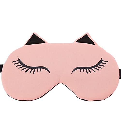 CrazyGol Pink Cat Eye Sleeping Mask for Women & Men - Cooling Gel Eye Care for Relaxation, Dark Circles & Puffiness Relief - Perfect for Travel, Work & Home Use