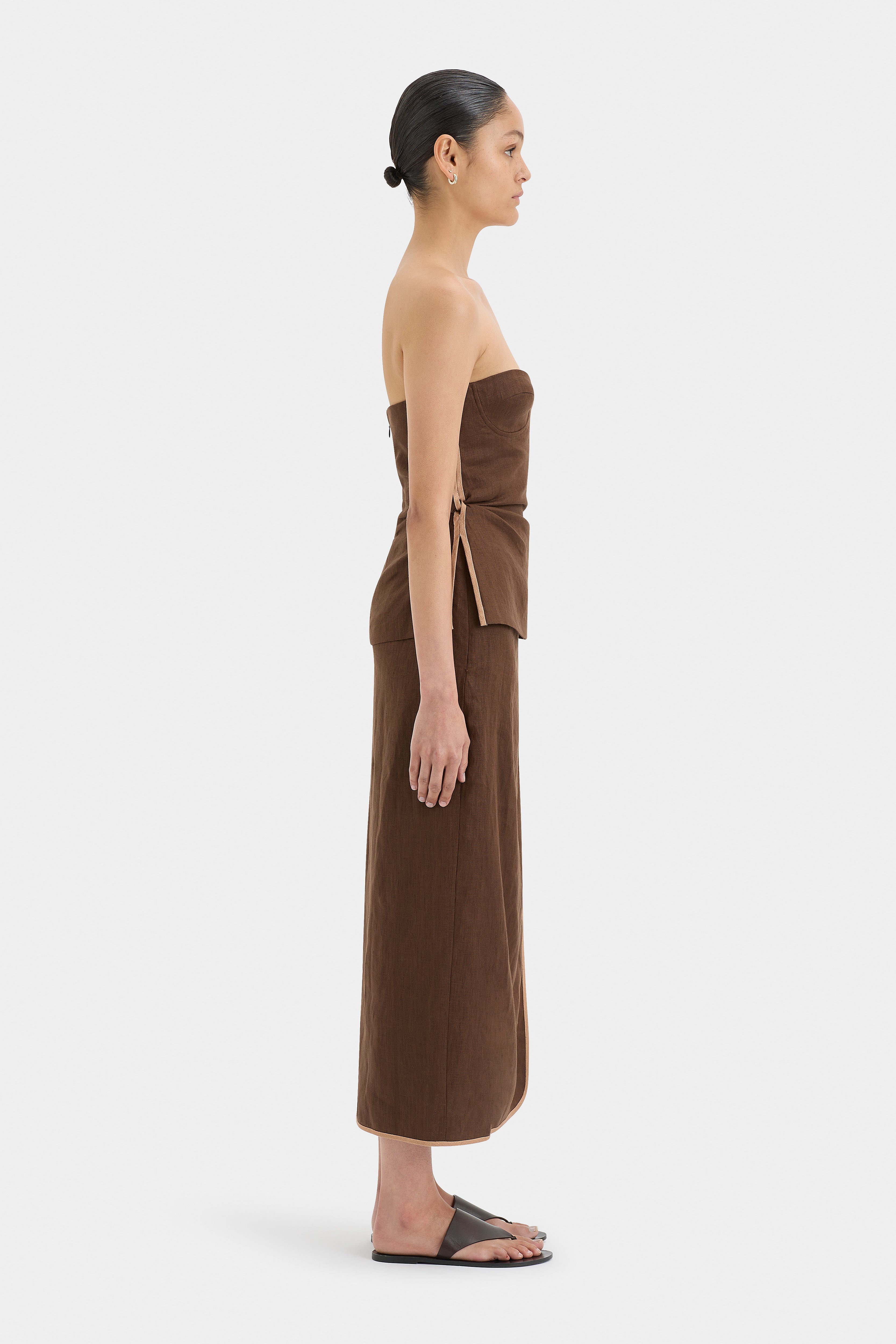 Affogato Twist Midi Skirt for Women - Flowy A-Line Summer Skirt with Pockets | Perfect for Beach, Vacation & Casual Outfits