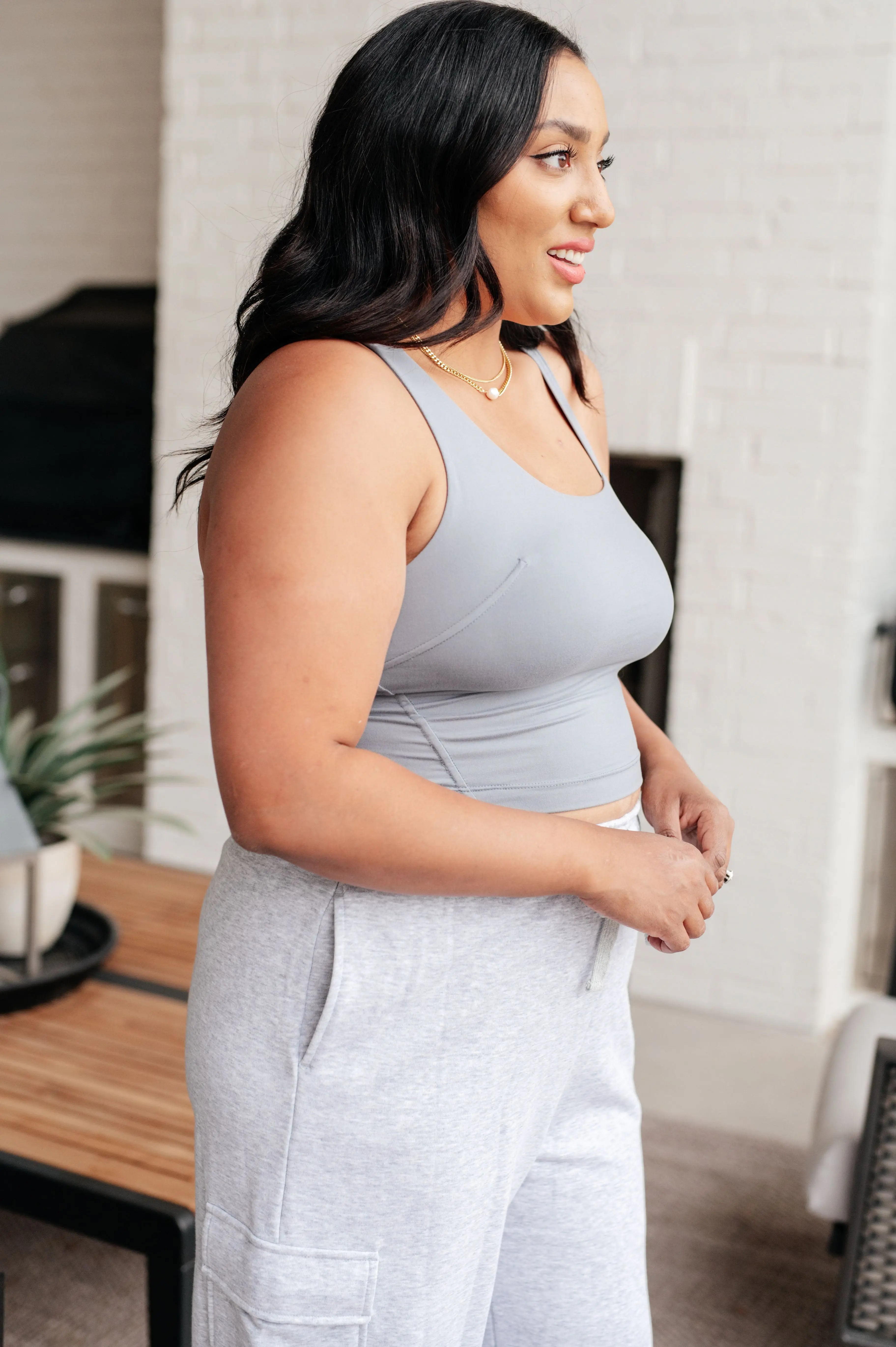 Doing it For Me Asymmetrical Tank Top - Rhino Grey | Women's Fashion Asymmetrical Shirt for Casual Wear & Summer Outfits