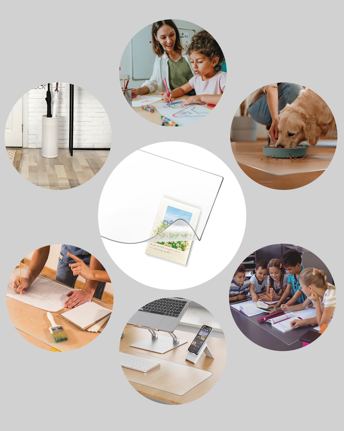 Clear PVC Vinyl Desk Mat Protector 16x24 Inches - Non-Slip Table Cover for Office & Home - Perfect for Writing, Keyboard Protection, and Workspace Organization