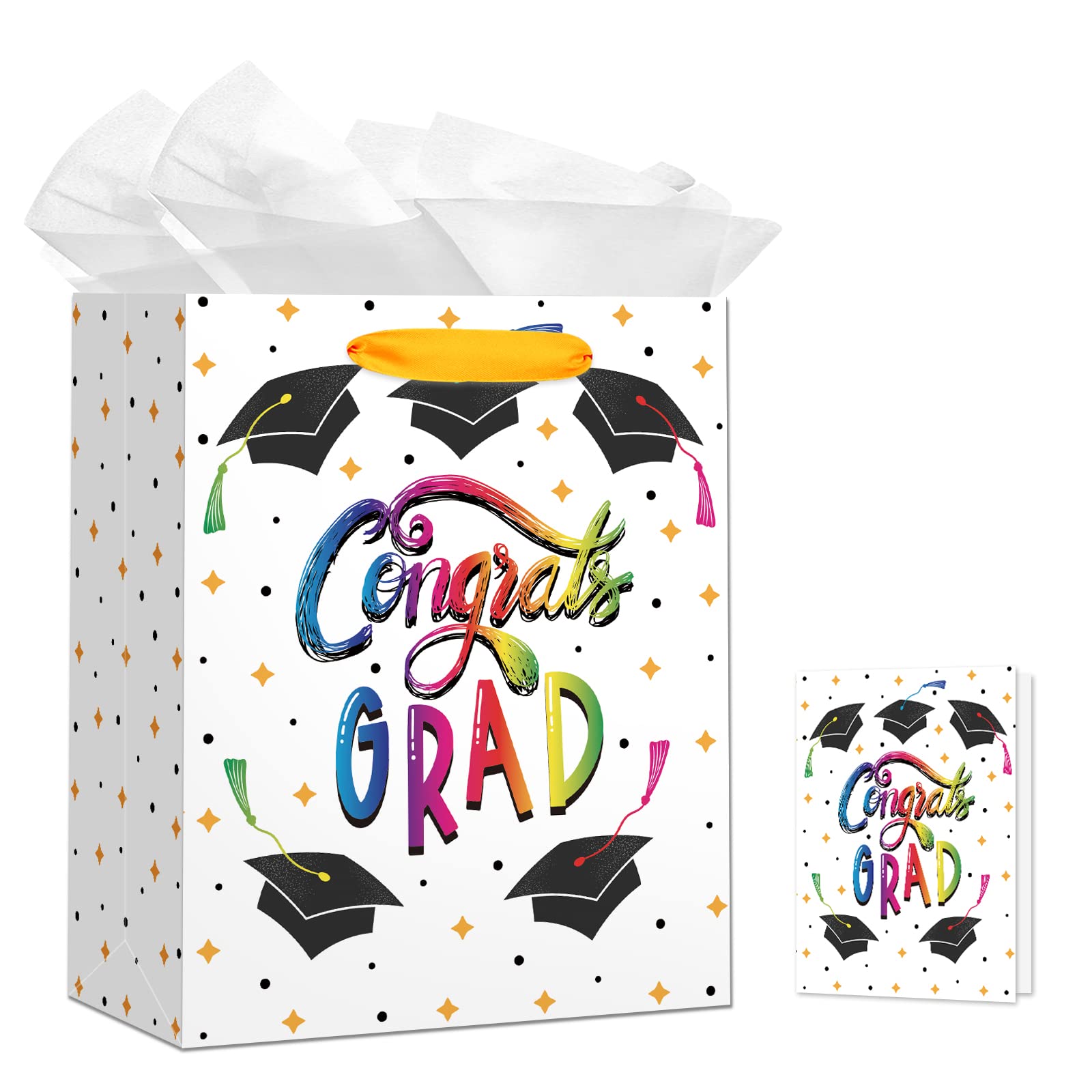 2022 Graduation Gift Bags - 11.5 Inch Congrats Grad Party Favor Bags with Tissue Paper for College, High School, 8th Grade & Kindergarten | Perfect for Graduation Ceremonies, Class Parties & Nursing School Celebrations