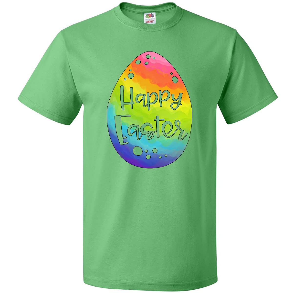 Inktastic Happy Easter Rainbow Easter Egg Graphic T-Shirt - Fun Holiday Outfit for Easter Celebrations & Spring Festivals