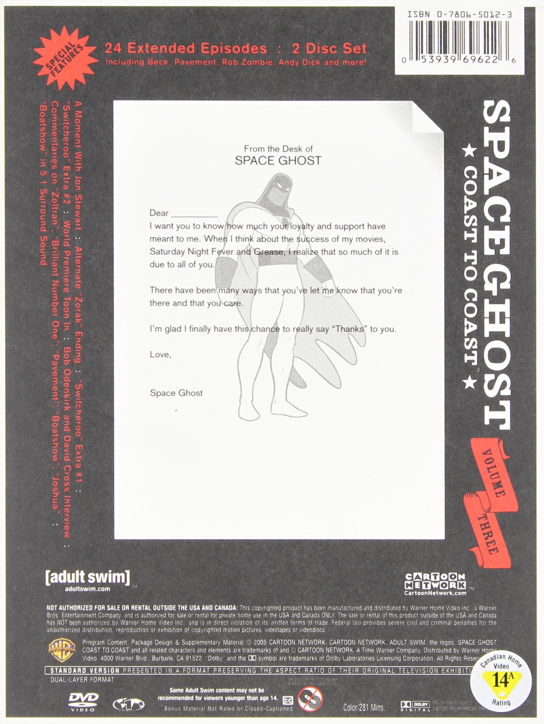 Space Ghost Coast to Coast - Volume 3 DVD | Classic Adult Swim Cartoon Series | Perfect for Late-Night Comedy & Animation Fans