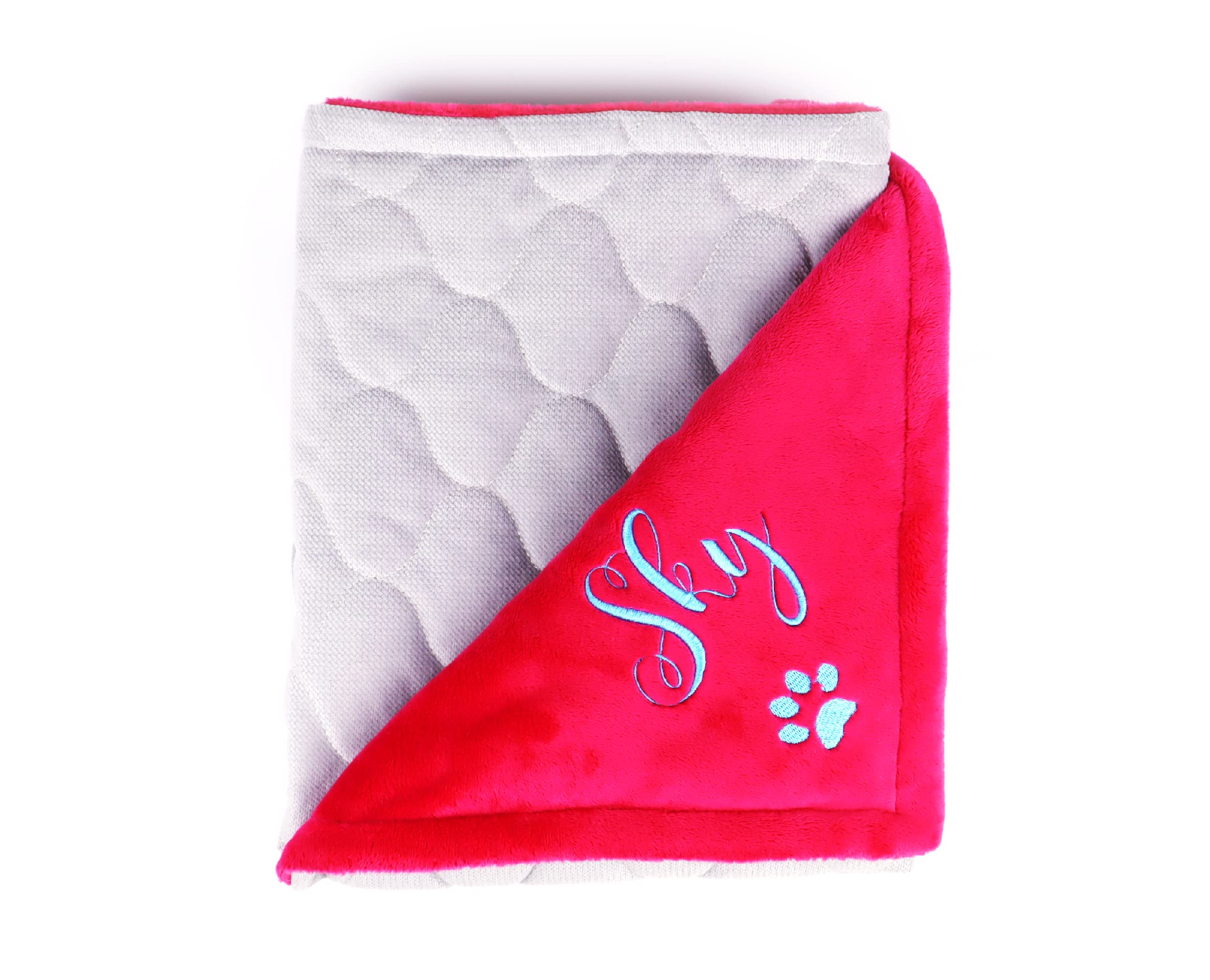 Custom Personalized Dog Blankets for Large Dogs - Embroidered Pet Name Blanket - Perfect Gift for Dog Moms - Soft Pink Dog Accessories (Hot Pink) - Ideal for Couch, Bed & Travel Use