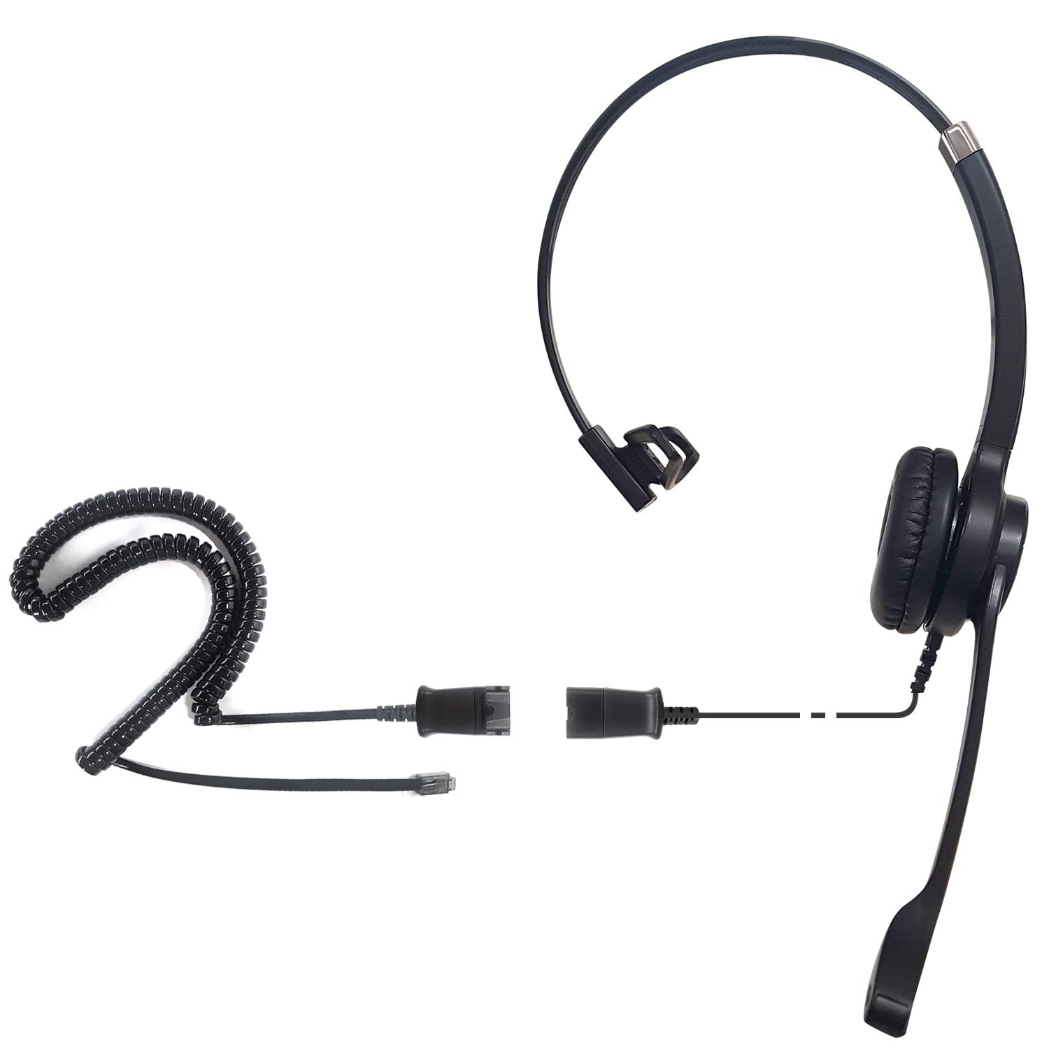 Noise Cancelling Office Headset IPD IPH-250 - Compatible with Polycom VVX, Aastra, Avaya Digital, Nortel, Samsung & Mitel Landline Phones - Perfect for Call Centers, Remote Work & Business Communications