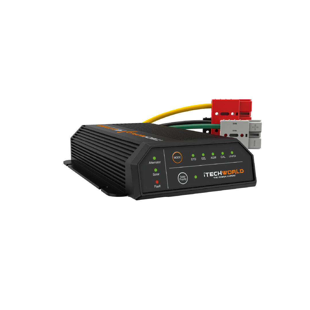 iTECHDCDC40 40A DC-DC & MPPT Battery Charger for 12V/24V Systems - Perfect for RVs, Boats, Solar Power & Off-Grid Applications