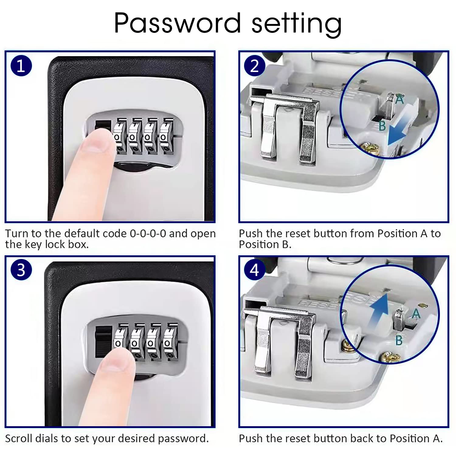 Wall Mounted Key Lock Box with 4-Digit Resettable Code - Weatherproof Key Storage Safe for 5-8 Keys - Home & Outdoor Security Lock Box for Spare Keys, Vacation Rentals, and Airbnb Properties