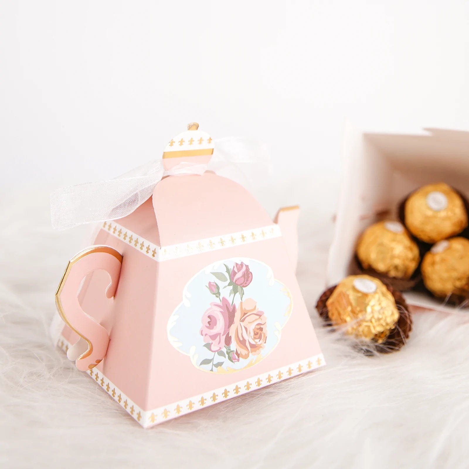 25 Mini Teapot Wedding Favors with Ribbon - Elegant Tea Party Favors for Bridal Shower, Baby Shower & Special Events