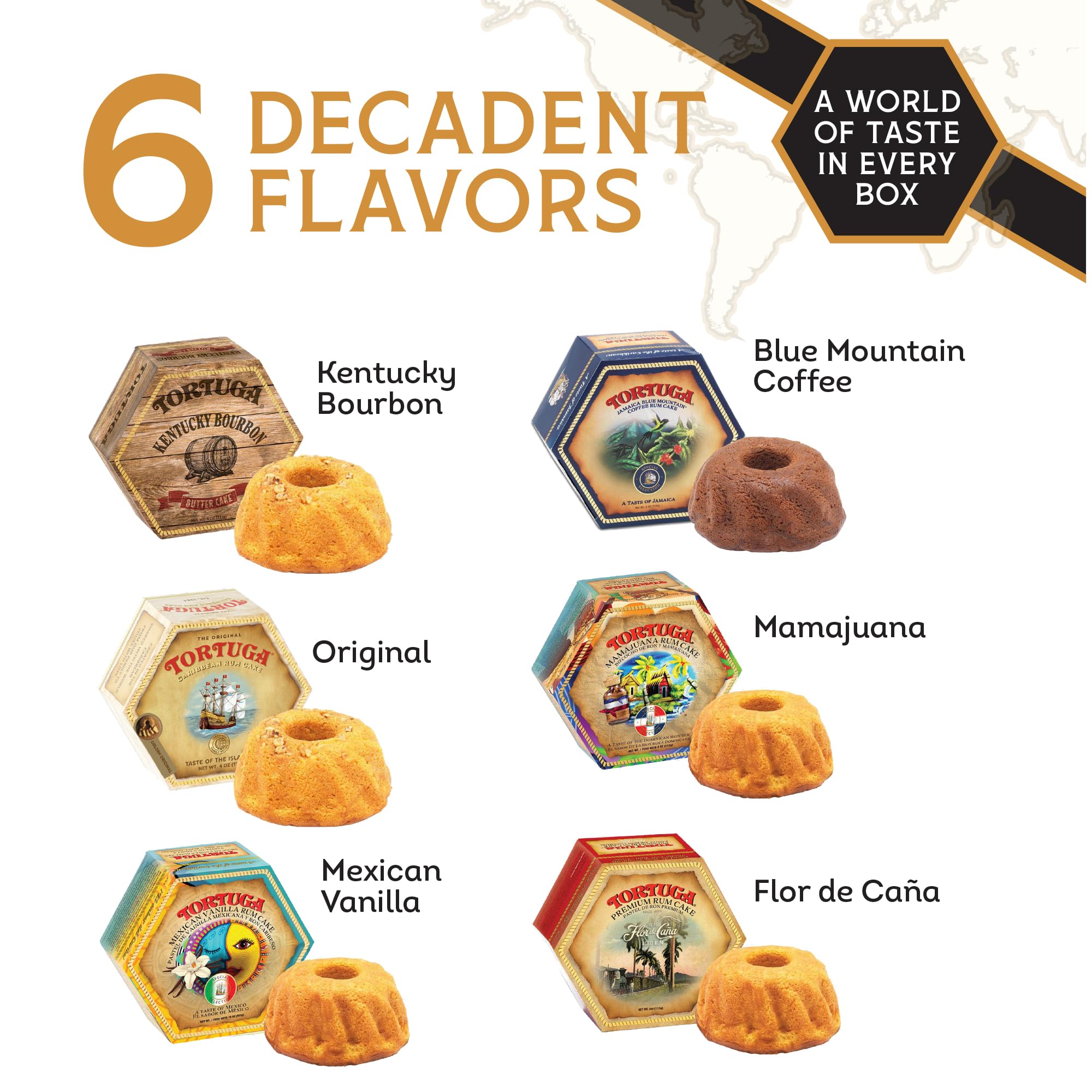 TORTUGA Provenance Rum Cake Variety Pack – 4 oz. (Case of 48) | Gourmet Caribbean Dessert Gift Box for Birthdays, Holidays & Corporate Gifts | Perfect for Food Baskets, Snack Boxes & Bakery Treats | Ideal for Office Parties, Wedding Favors & Dessert Delivery