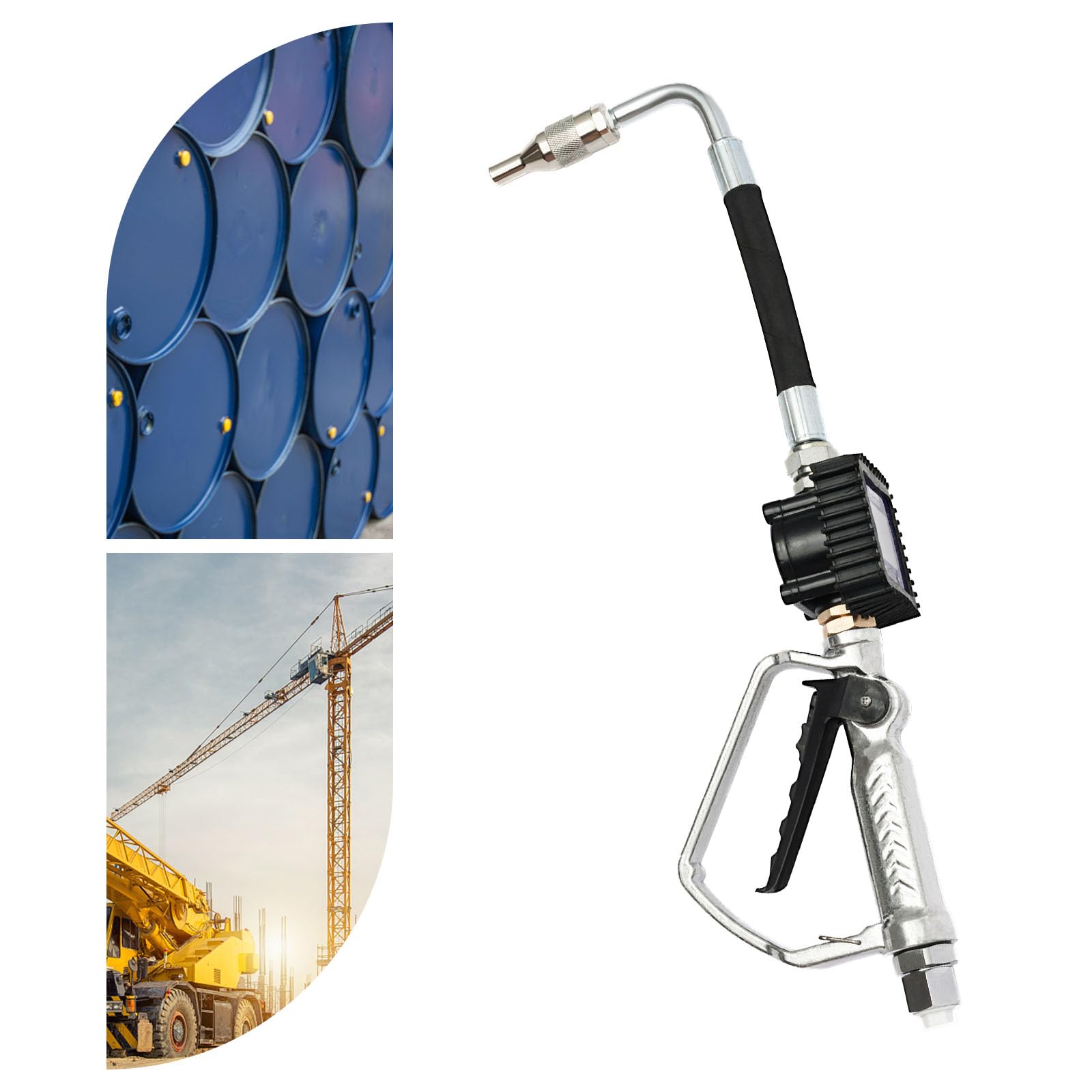 DENESTUS Digital Fuel Transfer Pump with Meter - Electronic Oil Meter Gun for Gasoline, Diesel, Hydraulic & Gear Oil - Accurate Liter/Gallon Measurement - Perfect for Automotive, Industrial & Farm Use