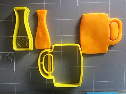 Premium Stainless Steel Beer Mug Cookie Cutter Set - Perfect for Baking, DIY Crafts, and Party Decorations - Ideal for Beer Lovers, Home Bakers, and Holiday Celebrations