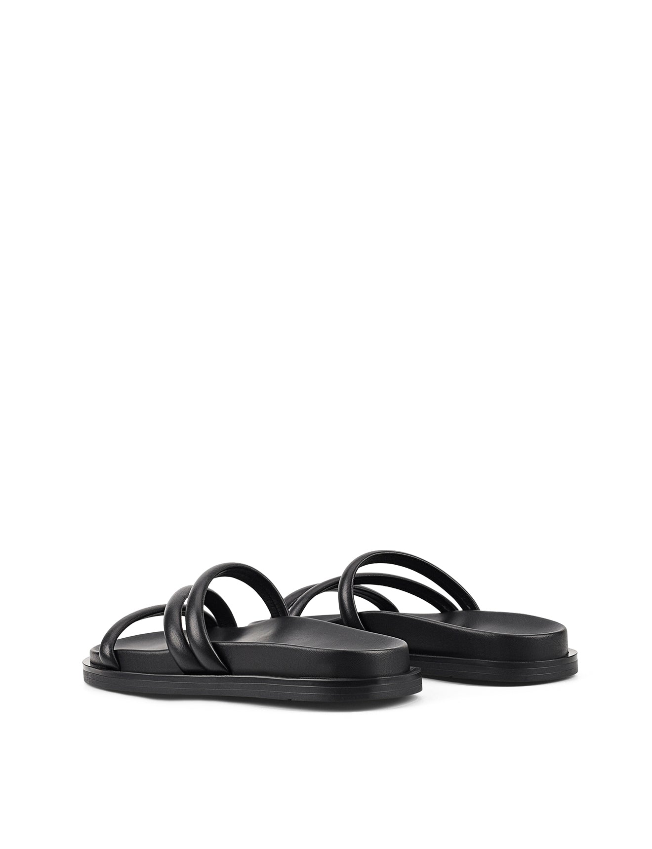 Lane Strappy Footbed Slides - Black Leather Sandals for Women | Comfortable & Stylish Summer Shoes for Beach, Pool, and Casual Wear