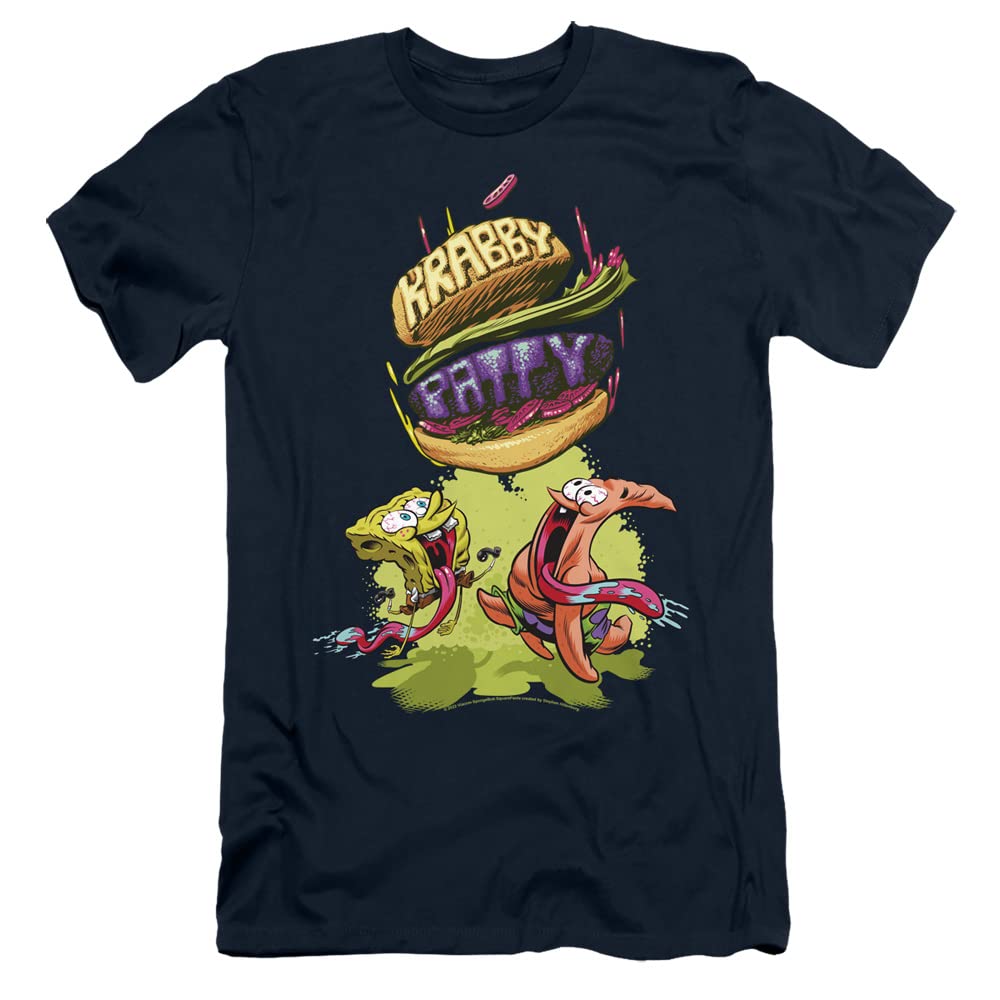 SpongeBob Krabby Patty Sky Design Slim Fit Unisex T-Shirt for Adults - Casual Wear, Cosplay & Cartoon Fan Gift