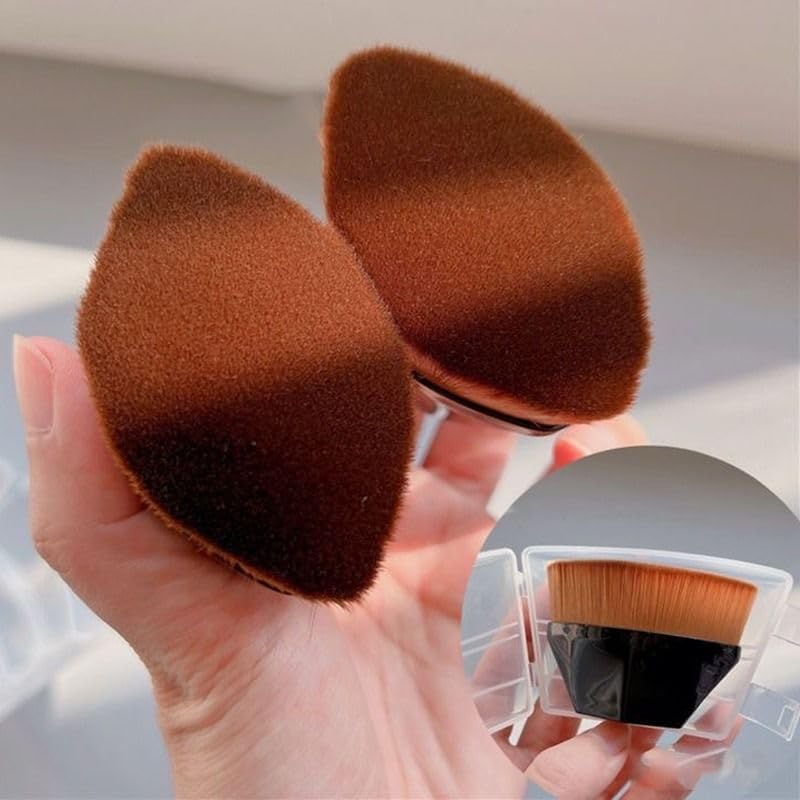 ATHA Liquid Makeup Brush - Professional Flat Top Kabuki Foundation Brush for Seamless Blending of Liquid, Cream & Powder | Travel-Friendly with Case (Multicolor) | Perfect for Everyday Makeup & On-The-Go Touchups