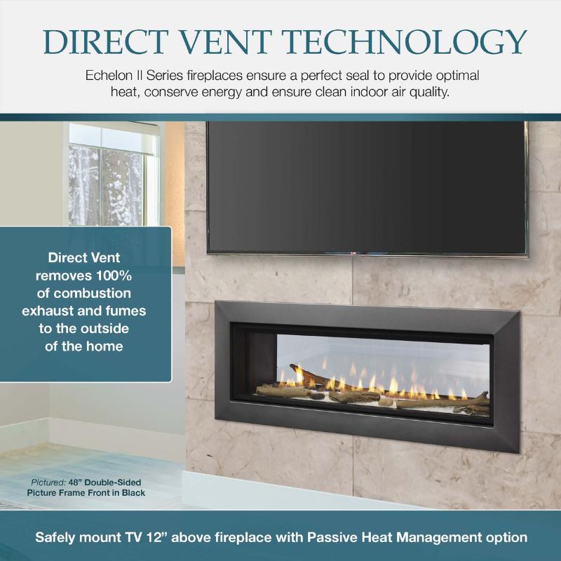 Majestic Echelon II 36-Inch See-Through Linear Direct Vent Gas Fireplace - ECHEL36ST | Modern Home Heating Solution for Living Rooms & Patios