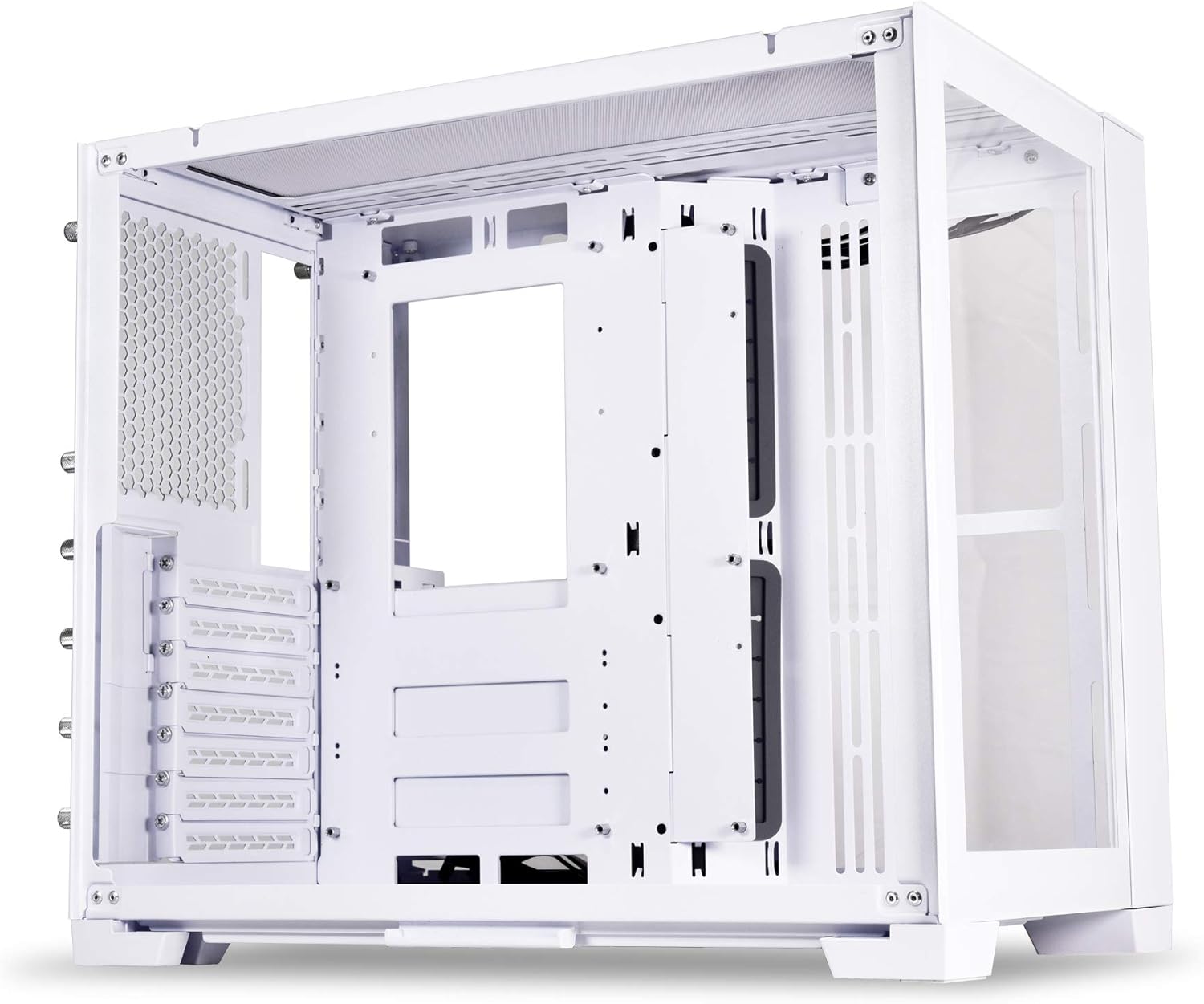 Lian Li O11 Dynamic White ATX Mid Tower Computer Case - High Airflow PC Gaming Case with Tempered Glass for Custom Water Cooling Builds | Perfect for Gaming Rigs & Workstation Setups