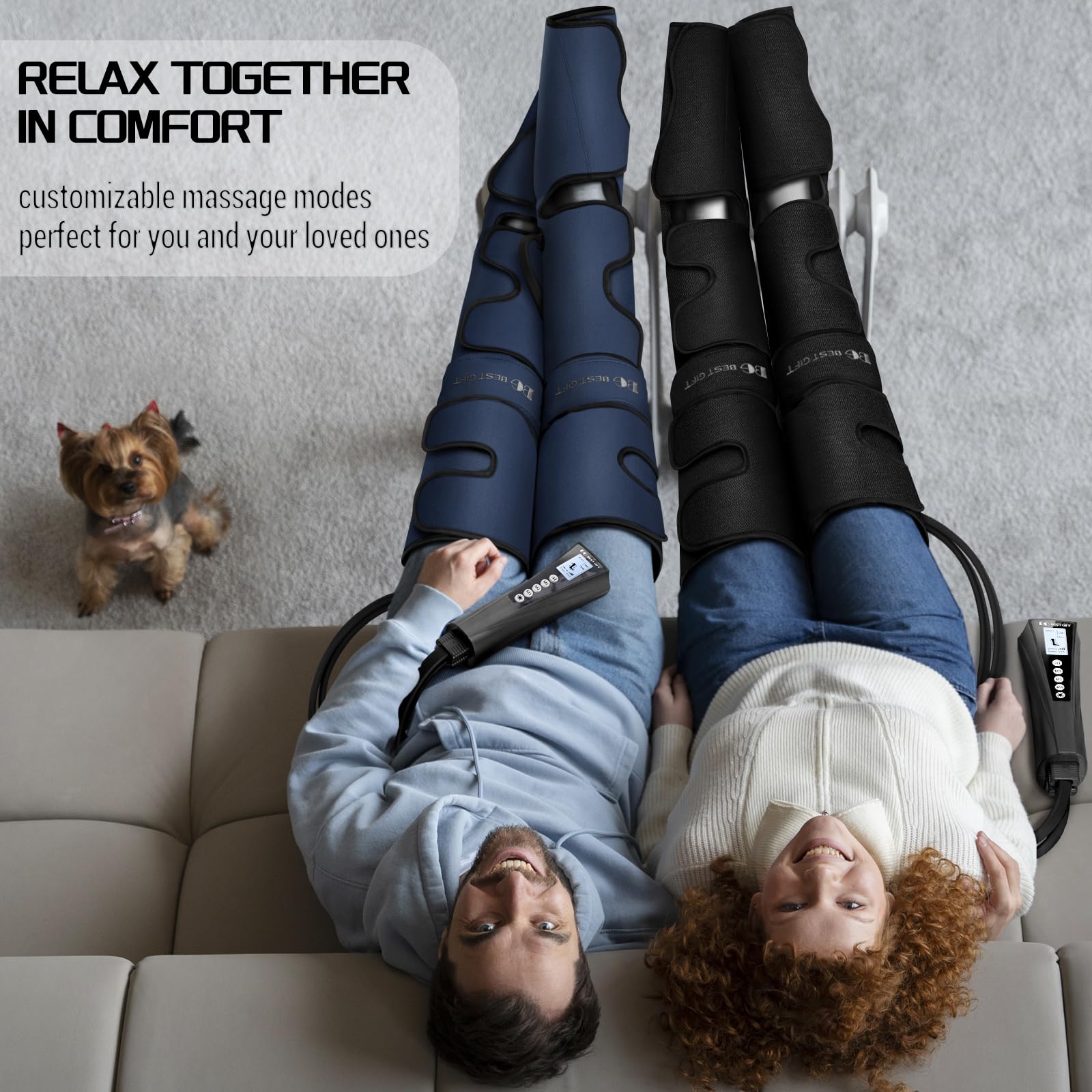 Air Compression Foot & Leg Massager with Heat - Relief for Varicose Veins & Muscle Fatigue - Perfect Mother's Day, Father's Day & Christmas Gift for Parents - Ideal for Home Relaxation & Post-Workout Recovery