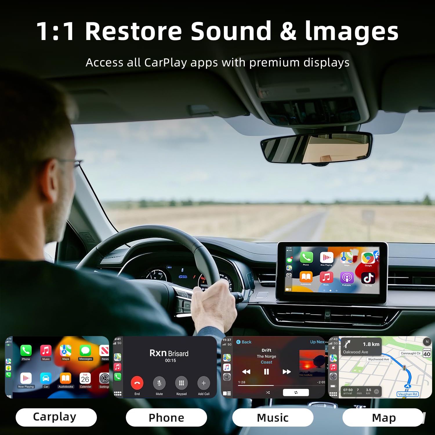 **2025 Upgraded Apple CarPlay Wireless Adapter - Mini Bluetooth Dongle for iPhone, Convert Wired to Wireless CarPlay, Plug & Play, Fast Connection, iOS 10+ Compatible - Perfect for Commuting, Road Trips & Hands-Free Driving**