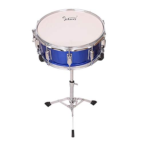 Aveland 14 x 5.5 Inch Poplar Wood Snare Drum Set with Stand - Professional Percussion Instrument for Drummers, Bands & Music Lovers - Perfect for Home Practice, Studio Recording & Live Performances