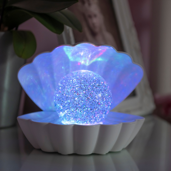 Glow in The Dark Clamshell - White Pearl Jewelry Box for Necklaces & Rings | Perfect for Gift Giving, Wedding Favors & Jewelry Storage