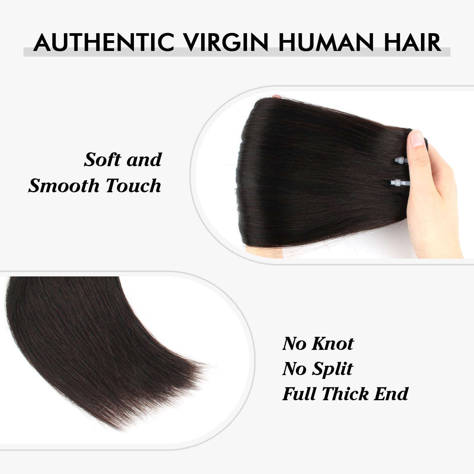 9A Grade Clip-In Human Hair Extensions - Off Black Color, Ultra Thick Double Weft for Full Head Coverage - 22 Inch, 140g, 7 Pieces with 18 Clips | Perfect for Volume, Length & Styling for Parties, Weddings & Daily Wear