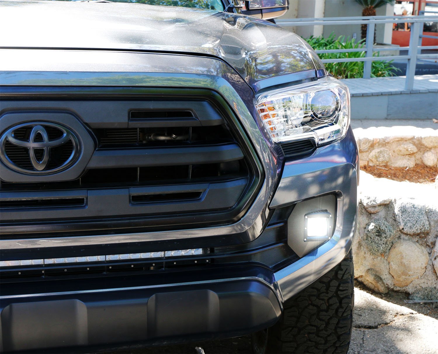 40W CREE LED Pods with Bracket, Fog Light Bezels & Wiring Kit - Compatible with 2016-2023 Toyota Tacoma - Perfect for Off-Roading, Night Driving & Truck Customization