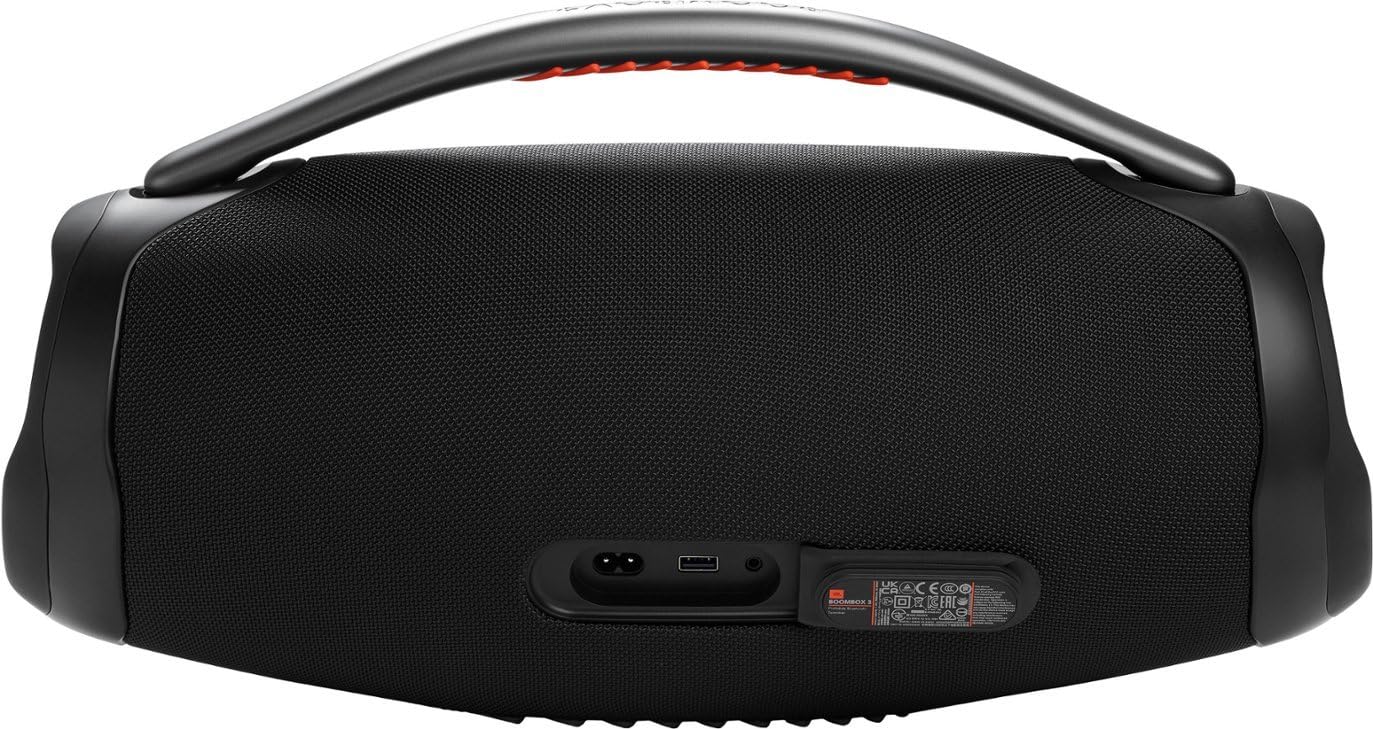 JBL Boombox 3 Portable Bluetooth Speaker - Wireless Outdoor Speaker with Powerful Bass, IPX7 Waterproof, 24-Hour Playtime - Perfect for Beach, Pool Party & Camping (Renewed, Black)