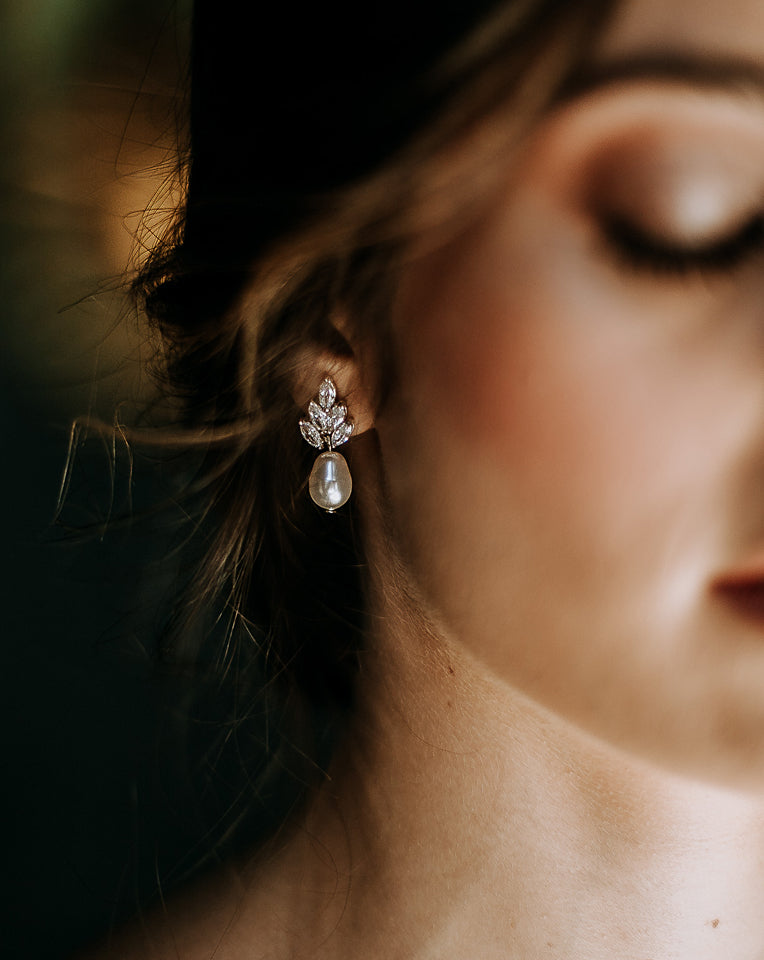 Elegant Bridal Earrings | Bocheron Drop Pearl Jewelry by Stephanie Browne – Perfect for Weddings, Prom & Special Occasions