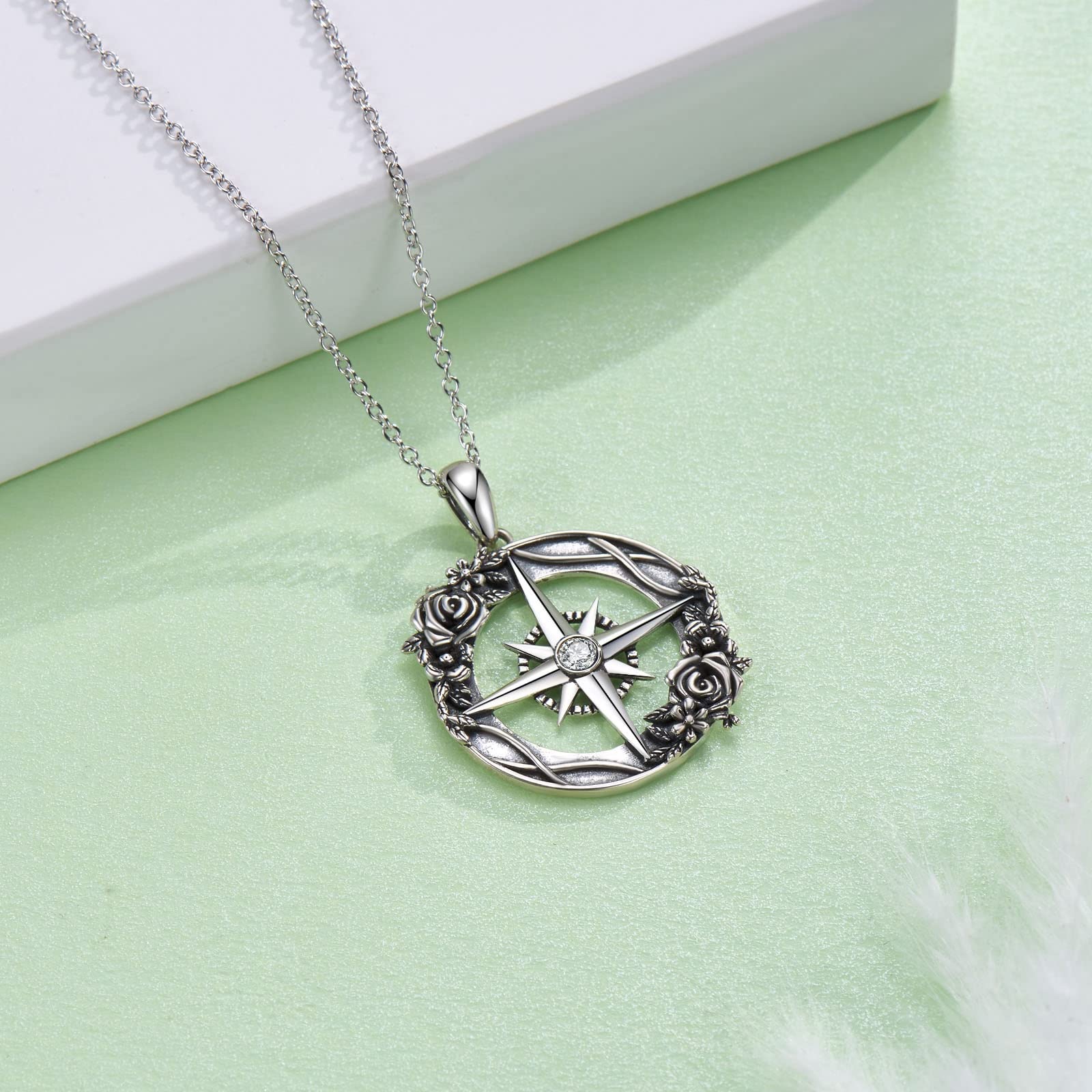 925 Sterling Silver Crystal Necklace for Women - Phoenix, Rose Compass, Apple, Horse, Bunny & Dolphin Charms | Elegant Jewelry Gift for Teachers, Nurses, Graduation & Everyday Wear