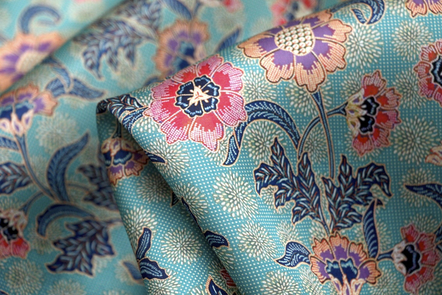 Batik Garden Organza Fabric - Premium Handmade Batik Textile for Dresses, Scarves & Home Decor | Perfect for DIY Fashion & Craft Projects