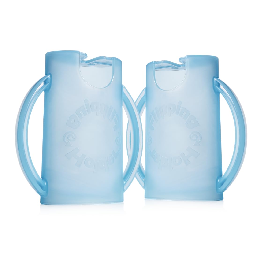 Multipurpose Squeeze-Proof Food Pouch Holder & Juice Box Holder - Aqua Blue (Pack of 2) - Perfect for Lunchboxes, Snacks, and On-the-Go Meals