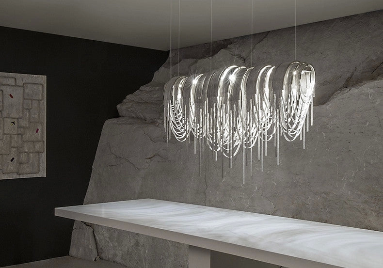 Atlantis Crystal Chandelier - Elegant Modern Ceiling Light Fixture for Dining Room, Living Room & Bedroom | Perfect for Home Decor & Wedding Venues