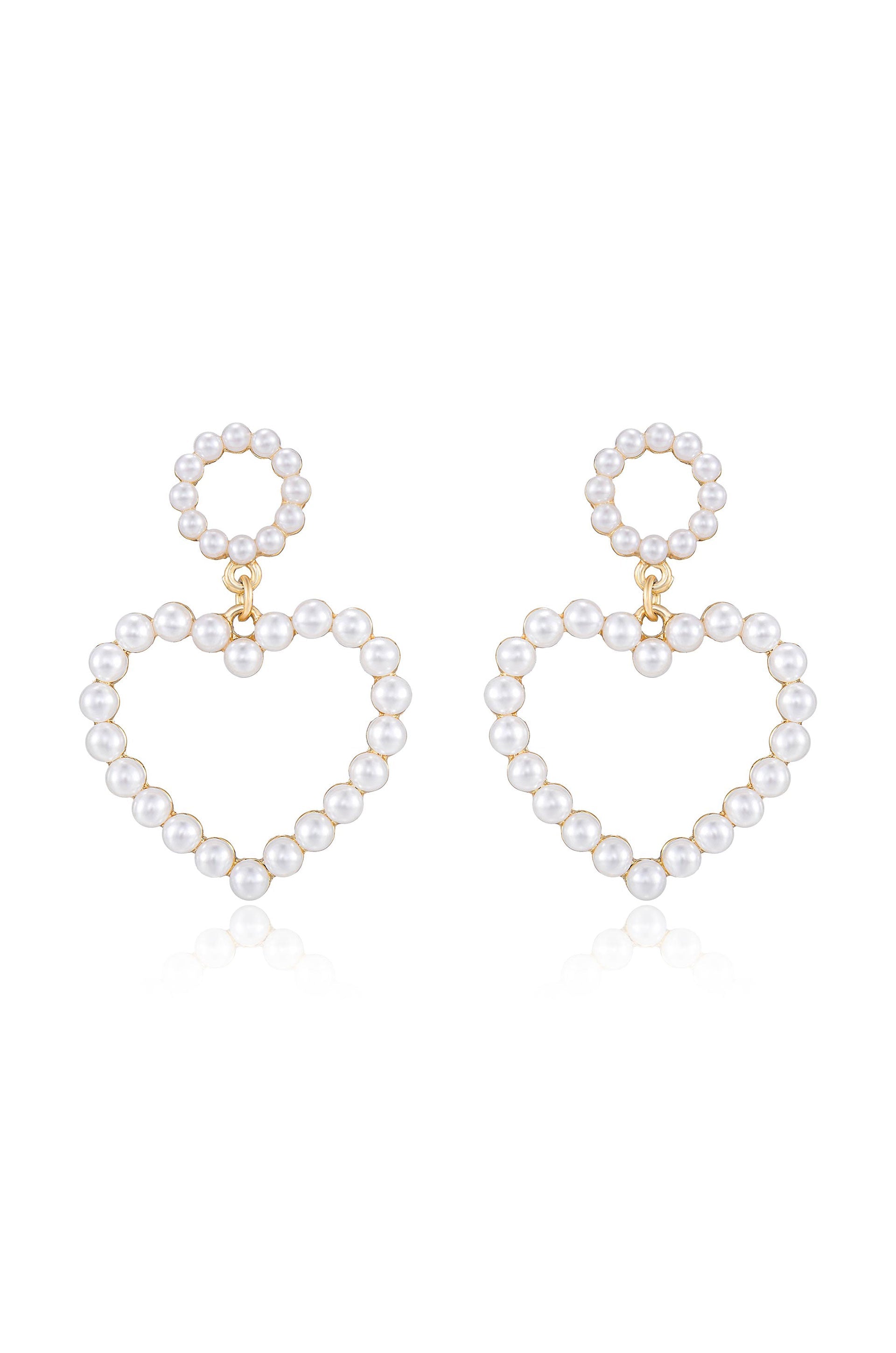 Loving Pearl Heart Necklace & Earrings Set - Elegant Jewelry Gift for Women, Valentine's Day, Anniversary - Perfect for Romantic Dates, Weddings, and Special Occasions