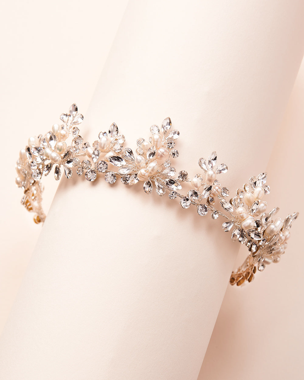 Elegant Pearl Crown for Women - Vintage Bridal Tiara Headpiece for Weddings, Prom, Pageants & Special Occasions