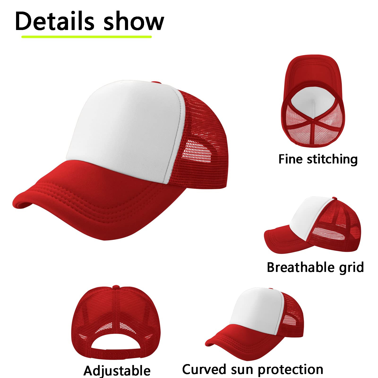Custom Personalized Baseball & Trucker Hats for Men & Women - Add Your Text & Photo - Unique Embroidered Caps for Sports, Outdoor & Fashion