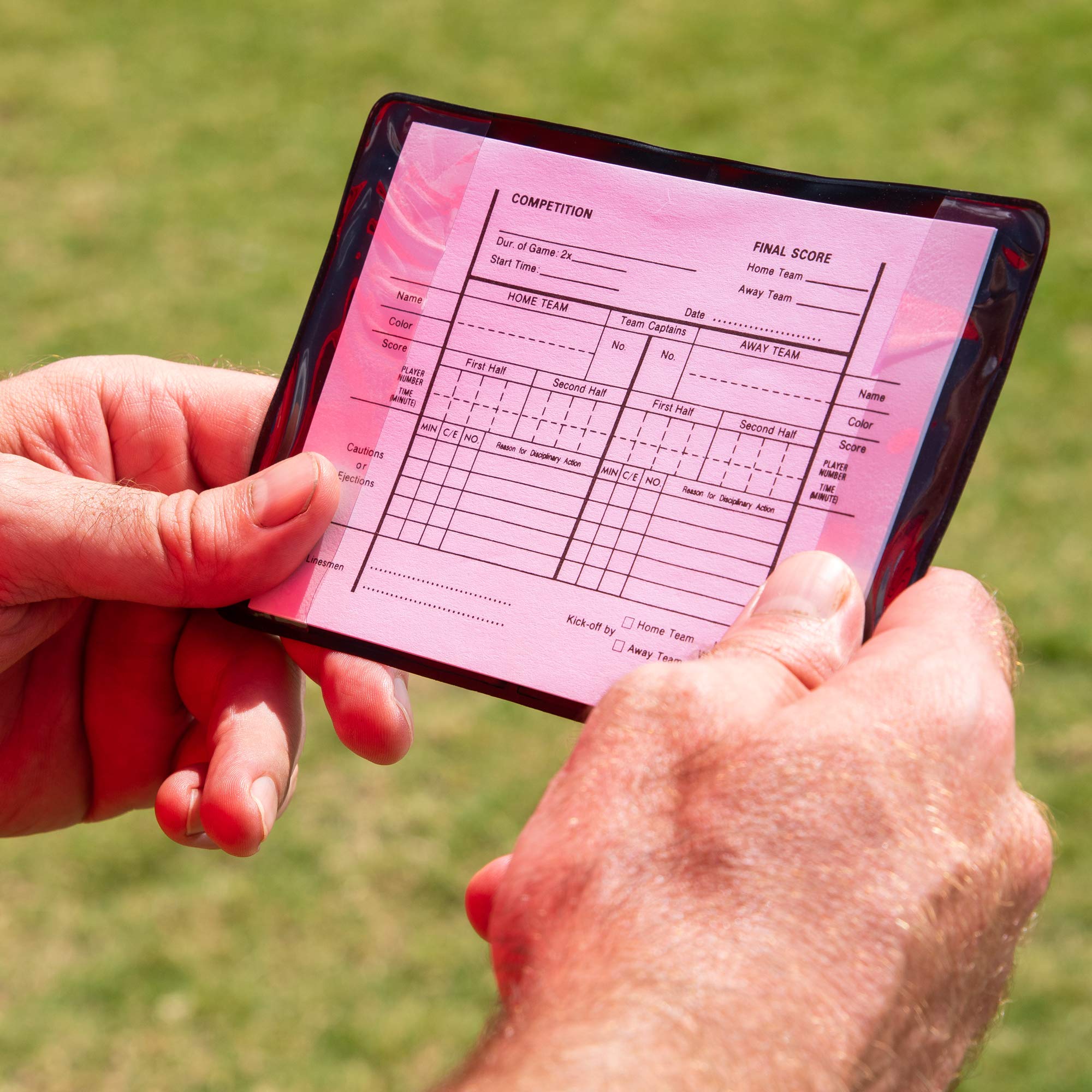 Champion Sports Referee Wallet - Durable Leather Scorecard Holder for Football, Basketball & Soccer Coaches - Perfect for Game Day, Tournaments & Sideline Organization