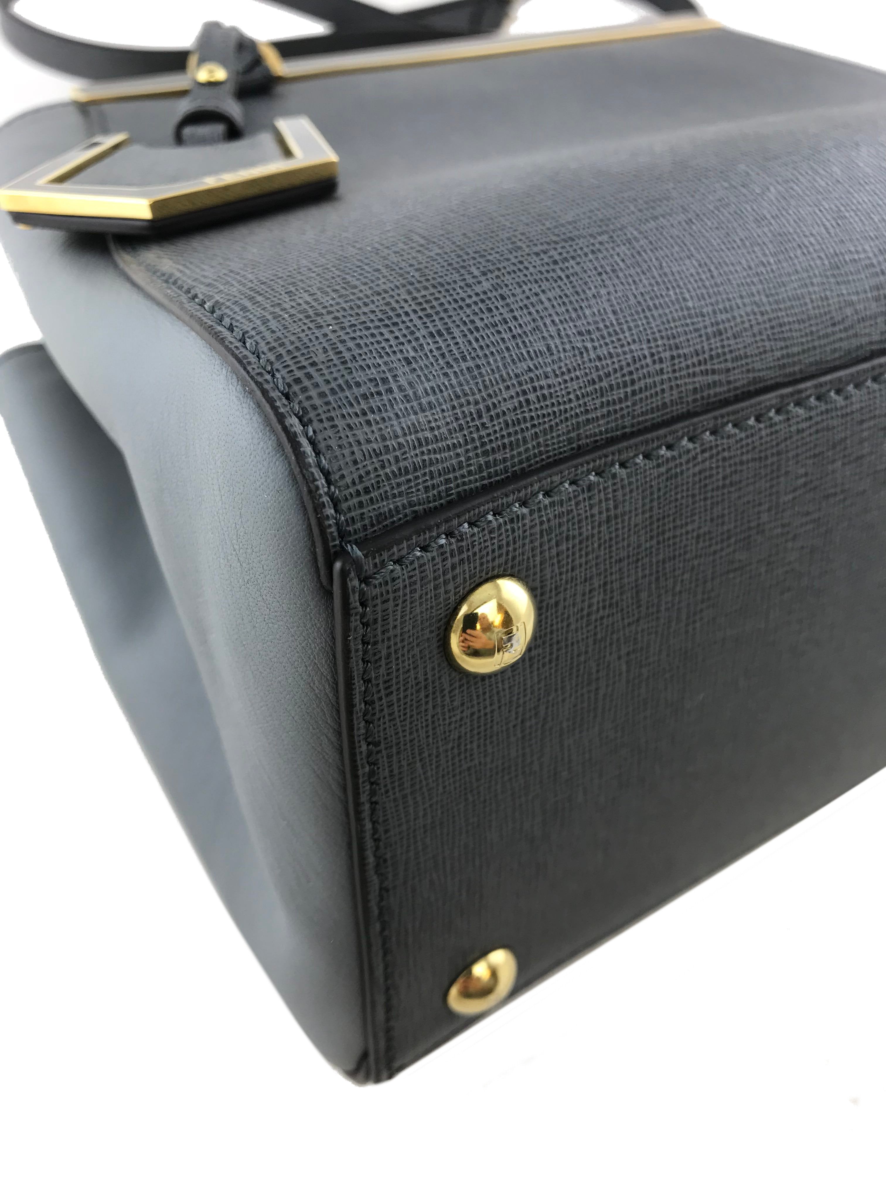 Fendi Vitello Elite Petite 2Jours Leather Tote Bag for Women - Luxury Designer Handbag for Work, Travel & Everyday Use