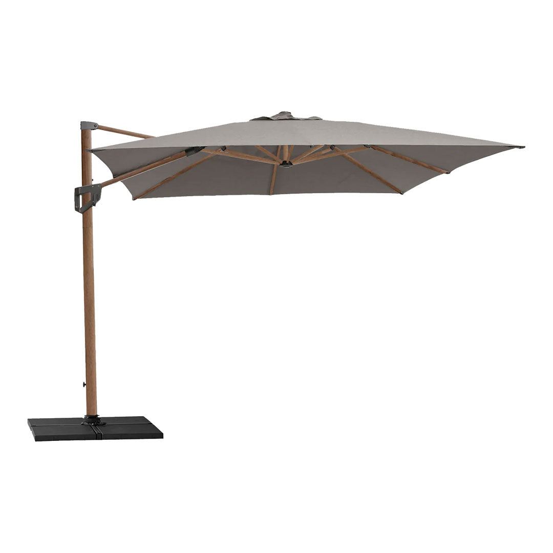 Hyde Luxe Hanging Parasol with Base - Outdoor Patio Umbrella for Garden, Poolside & Backyard Shade