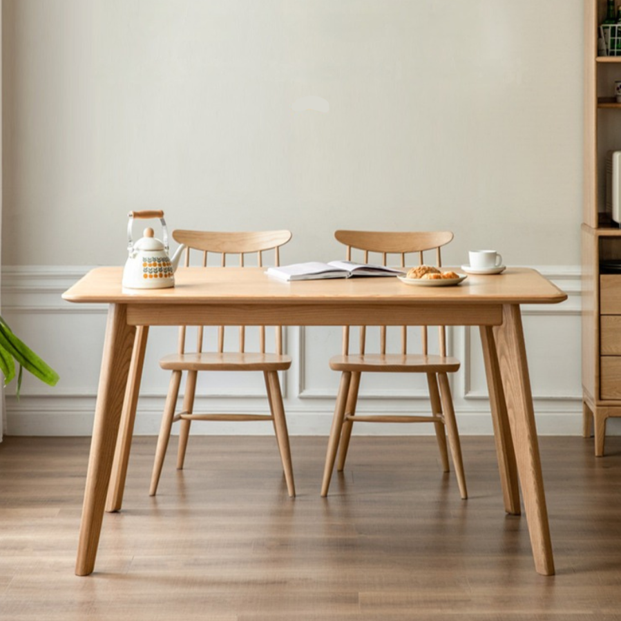 Solid Oak and Ash Wood Nordic Dining Table - Modern Scandinavian Style for Home, Kitchen, and Dining Room Decor