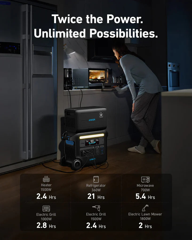 Anker SOLIX BP2600 2560Wh Portable Power Station - Solar Generator for Home Backup, Camping & Outdoor Adventures