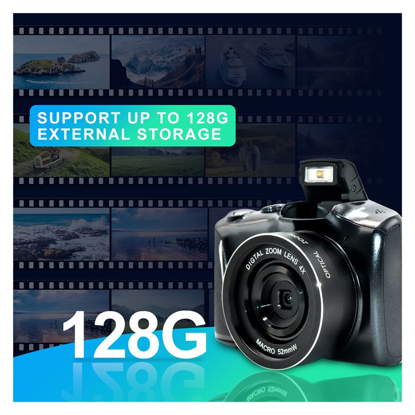 MZZYG 2.7K WiFi Vlogging Camera with 16X Digital Zoom - YouTube Video Camera for Travel, Vlogging & Content Creation | Perfect for Beginners & Travel Bloggers