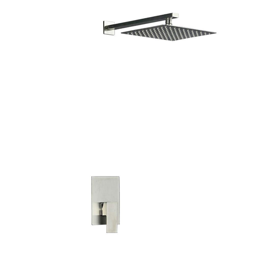 GELISURE 8-inch Stainless Steel Wall Mounted Single Handle Mixer Valve Shower Set - Ultra-Thin Rain Shower Head with Top Spray - Perfect for Bathroom, Spa & Luxury Home Renovation