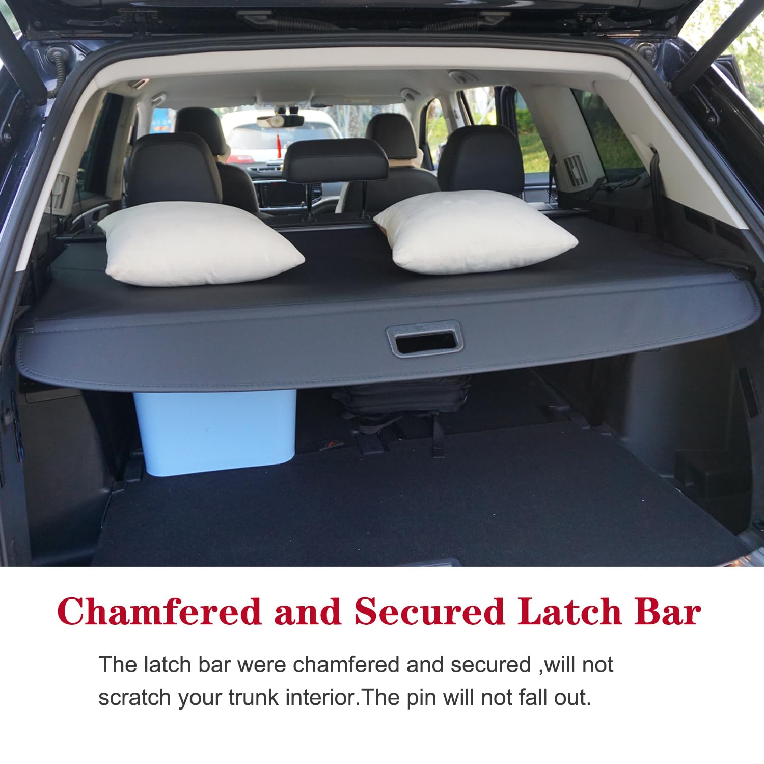 Vesul Retractable Rear Trunk Cargo Cover for VW Atlas 2018-2025 | Security Shade & Privacy Screen | Anti-Peeping Luggage Protector with Bonus Canvas Cover (Excludes Cross Sport Models) | Perfect for Road Trips, Grocery Hauling & Secure Storage