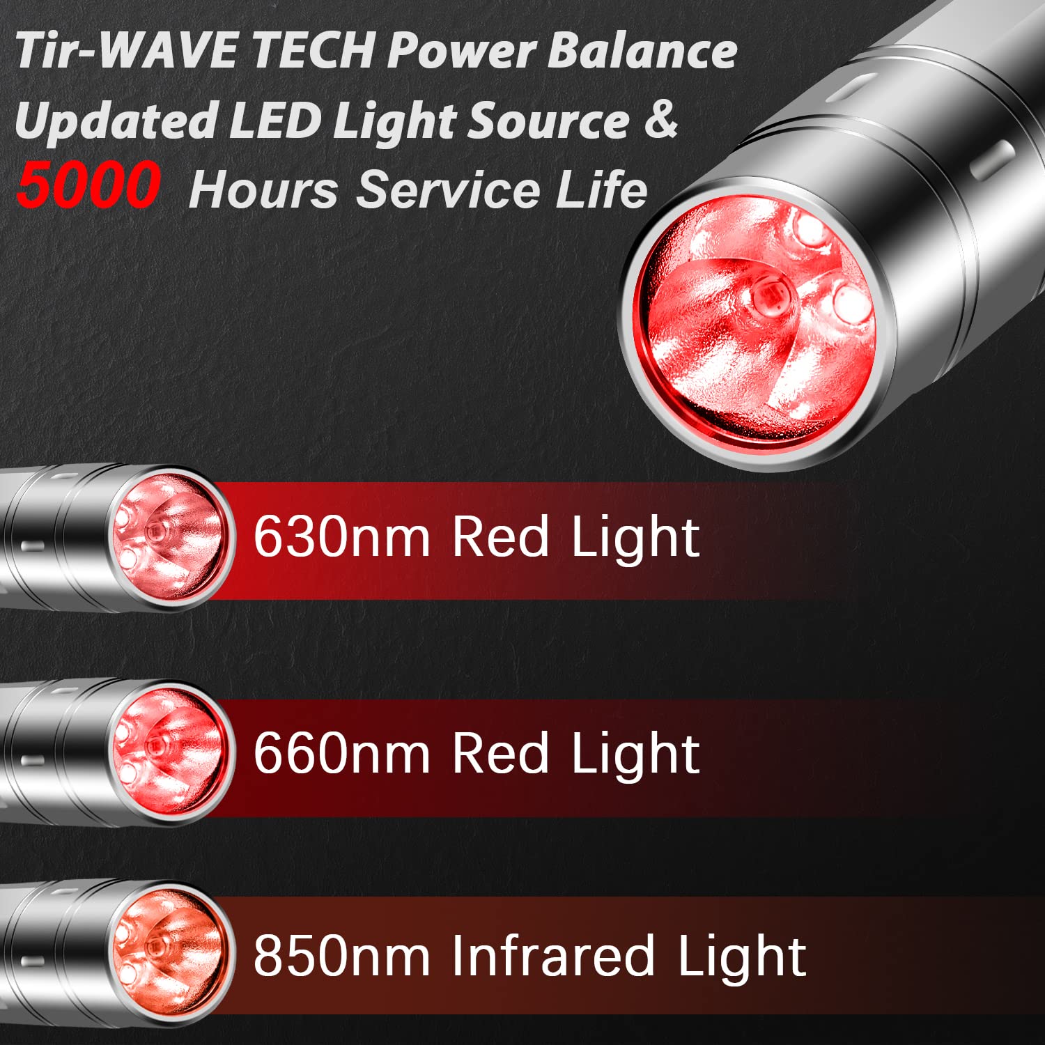 Red Light Therapy Device for Pain Relief - 630nm, 660nm & 850nm Wavelengths Handheld LED Light Therapy for Muscle & Joint Pain - Portable Infrared Therapy for Home Use, Recovery, and Wellness