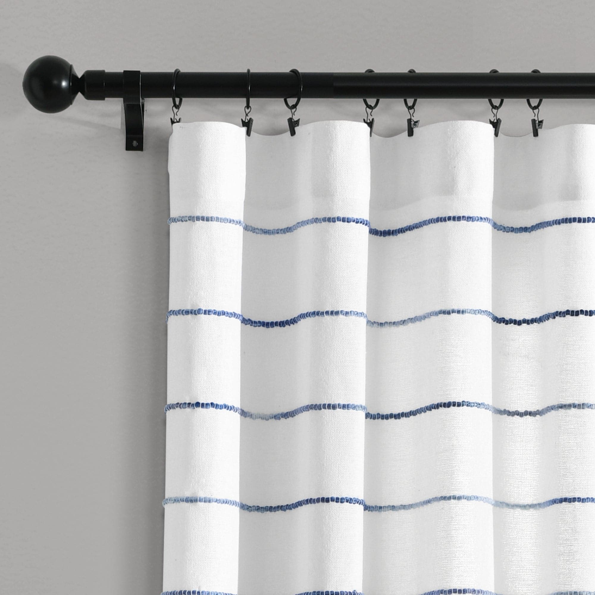 Ombre Stripe Yarn Dyed Recycled Cotton Blend Window Curtain Panel Set - Eco-Friendly Home Decor for Living Room & Bedroom