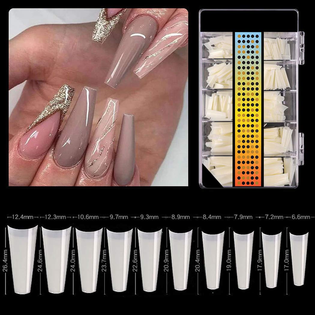 500PCS Nail Extension Molds Kit - DIY False Nail Tips for Gel Nail Art, Artificial Nail Forms & Nail Tip Molds | Perfect for Salon, Home Manicure & Nail Extension Practice