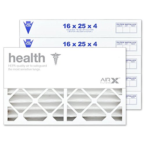 AIRX WICKED CLEAN AIR 16x25x4 MERV 13 Pleated HVAC Air Filter - 6-Pack for AC, Furnace & Home Air Purification | Made in USA | Ideal for Allergies, Pets & Dust Control in Bedrooms, Living Rooms & Offices