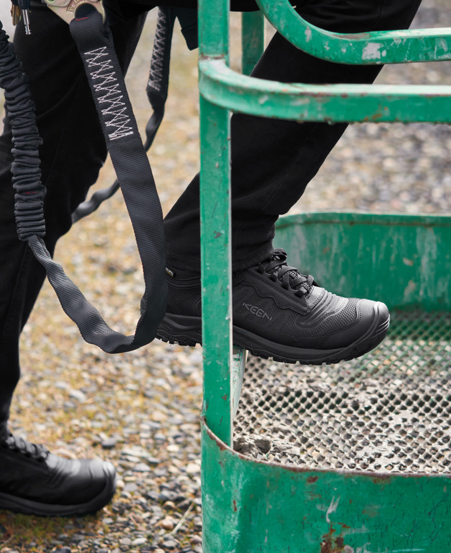 Men's Reno Waterproof Mid Soft Toe Work Boots - Black/Black | Durable & Comfortable for Construction, Hiking & Outdoor Work