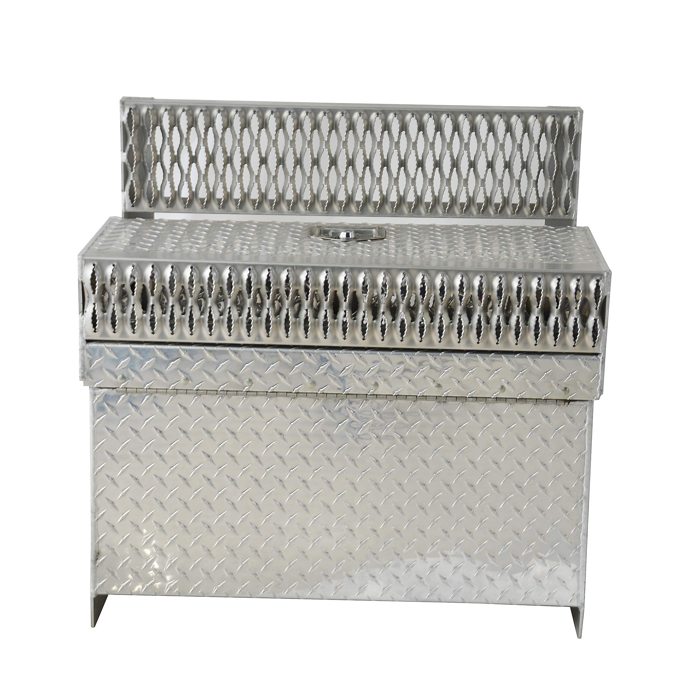 TBOZZ Aluminum Diamond Plate Cab Entry Box - 31 Inch Step Tool Box for Peterbilt 378, 379, 389 Trucks | Heavy Duty Truck Accessories for Easy Cab Access & Storage